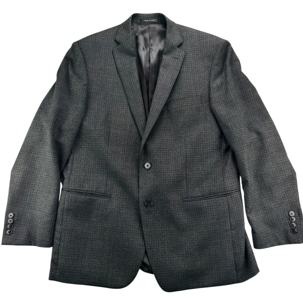 Calvin Klein Gray Wool Blazer Men 42R Work Wedding Chic Layering Formal